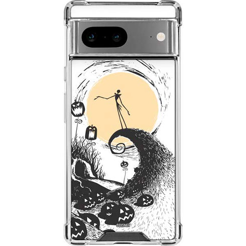 Disney The Nightmare Before Christmas Jack on Spiral Hill Art Google Pixel 8a Clear Case